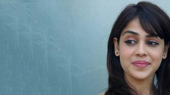 genelia d'souza smiling pink lips face closeup